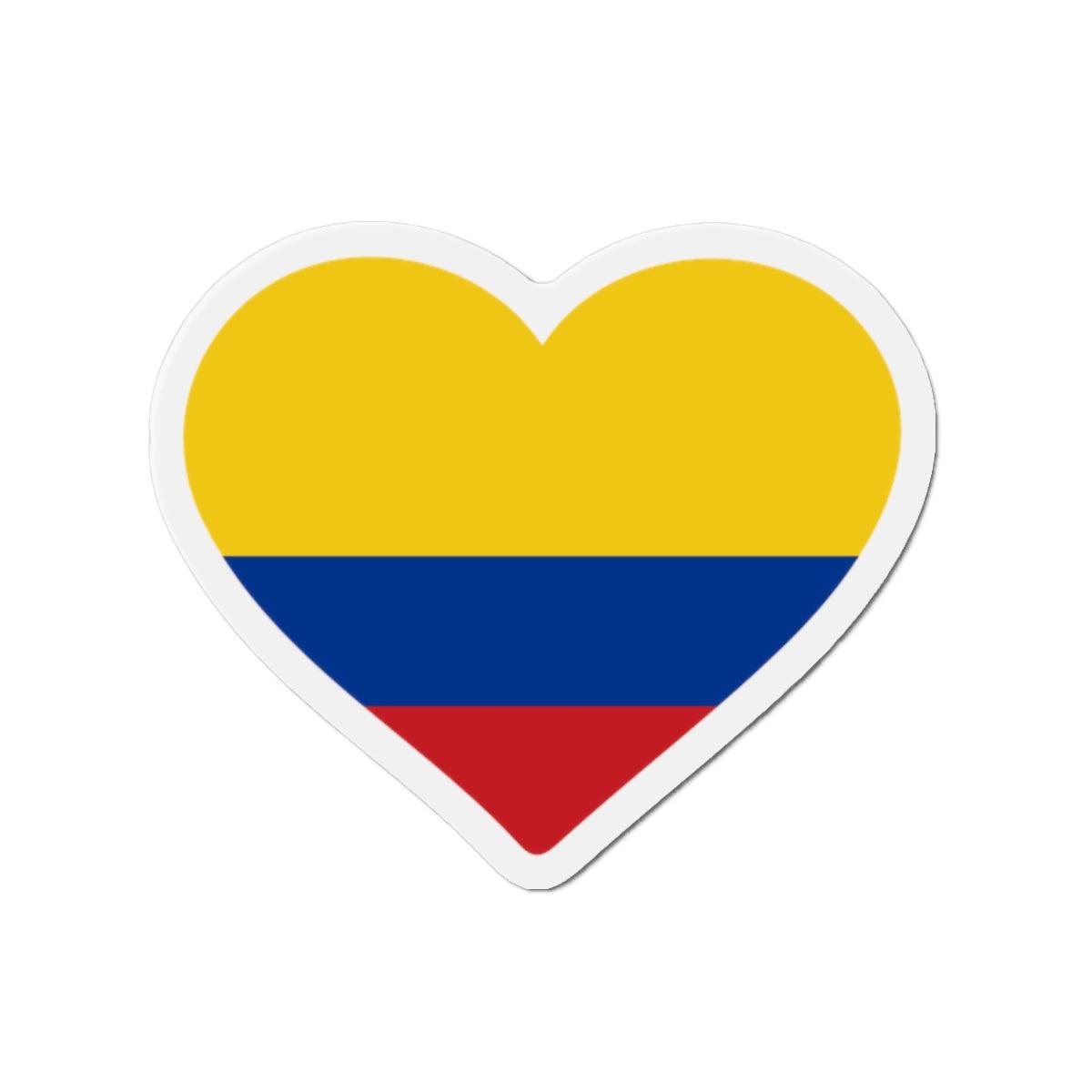 Aimant Coeur Drapeau de la Colombie en plusieurs tailles - Pixelforma 