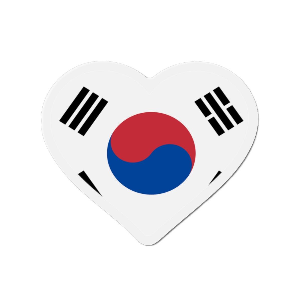 Aimant Coeur Drapeau de la Corée du Sud en plusieurs tailles - Pixelforma 