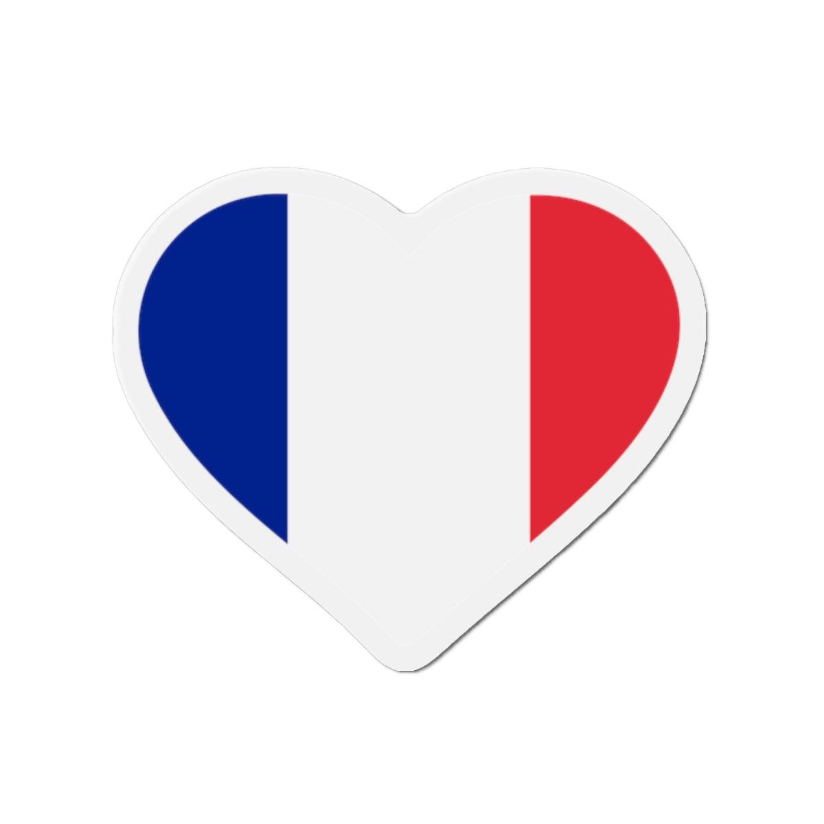 Aimant Coeur Drapeau de la France en plusieurs tailles - Pixelforma