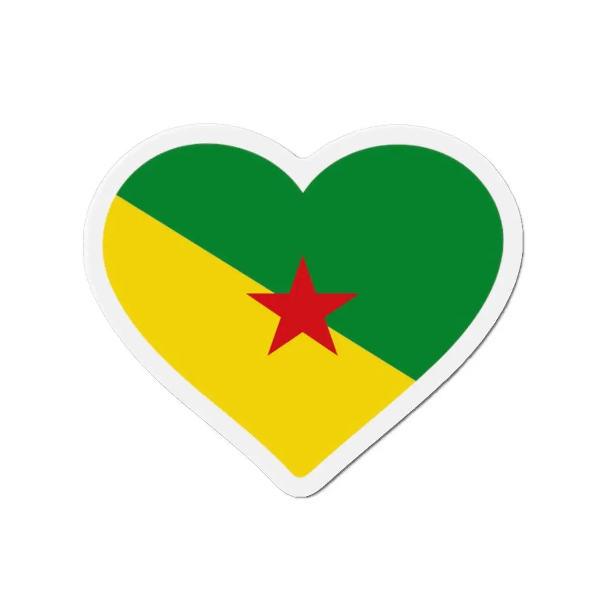 Aimant Coeur Drapeau de la Guyane en plusieurs tailles - Pixelforma 