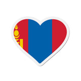 Aimant Coeur Drapeau de la Mongolie en plusieurs tailles - Pixelforma