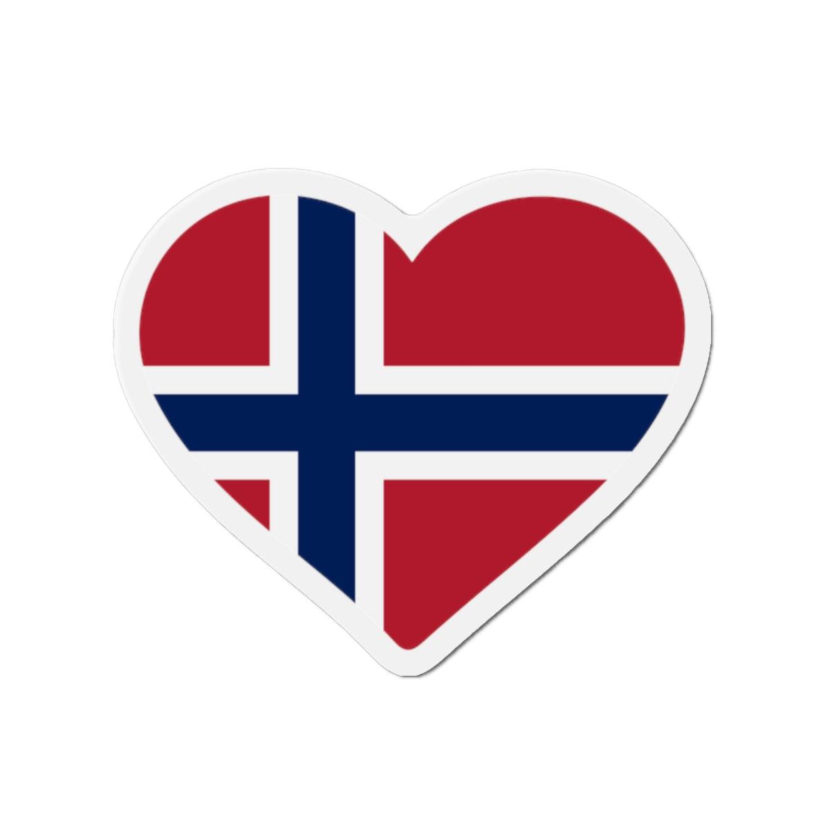 Aimant Coeur Drapeau de la Norvège en plusieurs tailles - Pixelforma