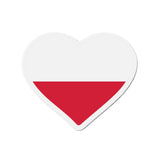 Aimant Coeur Drapeau de la Pologne en plusieurs tailles - Pixelforma 