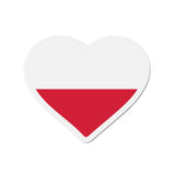 Aimant Coeur Drapeau de la Pologne en plusieurs tailles - Pixelforma