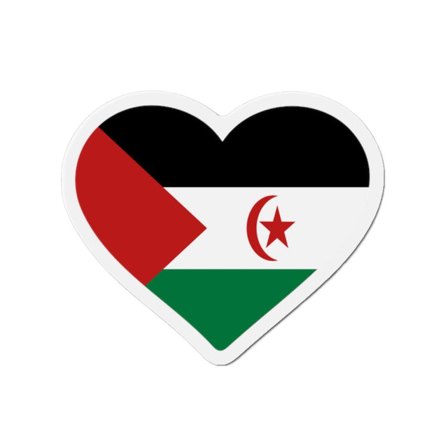 Aimant Coeur Drapeau de la République arabe sahraouie démocratique en plusieurs tailles - Pixelforma