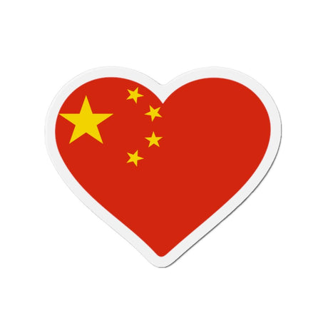 Aimant Coeur Drapeau de la république populaire de Chine en plusieurs tailles - Pixelforma 