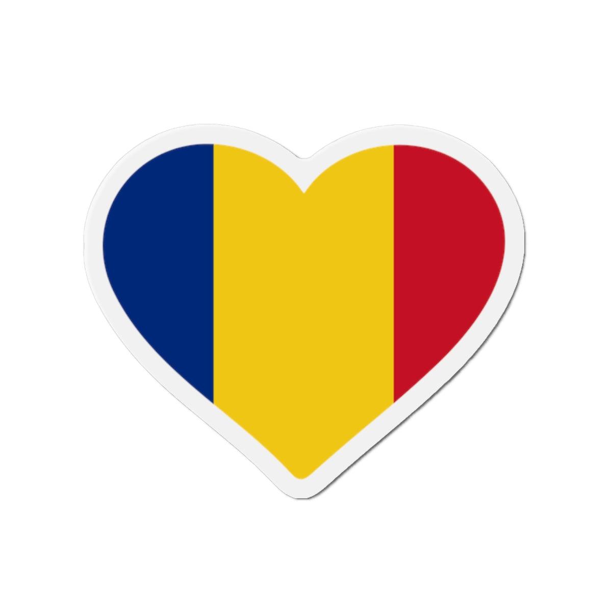 Aimant Coeur Drapeau de la Roumanie en plusieurs tailles - Pixelforma