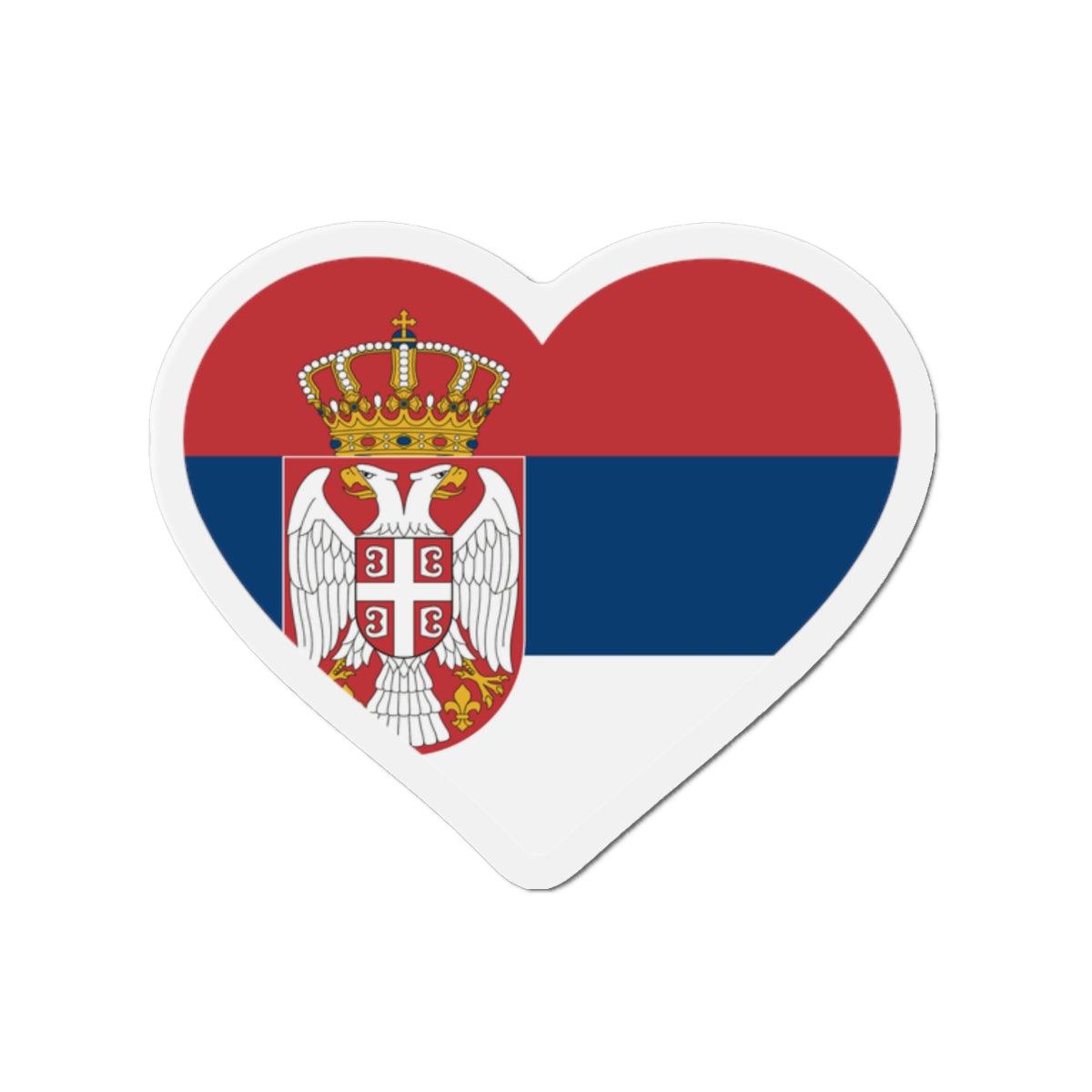 Aimant Coeur Drapeau de la Serbie en plusieurs tailles - Pixelforma 