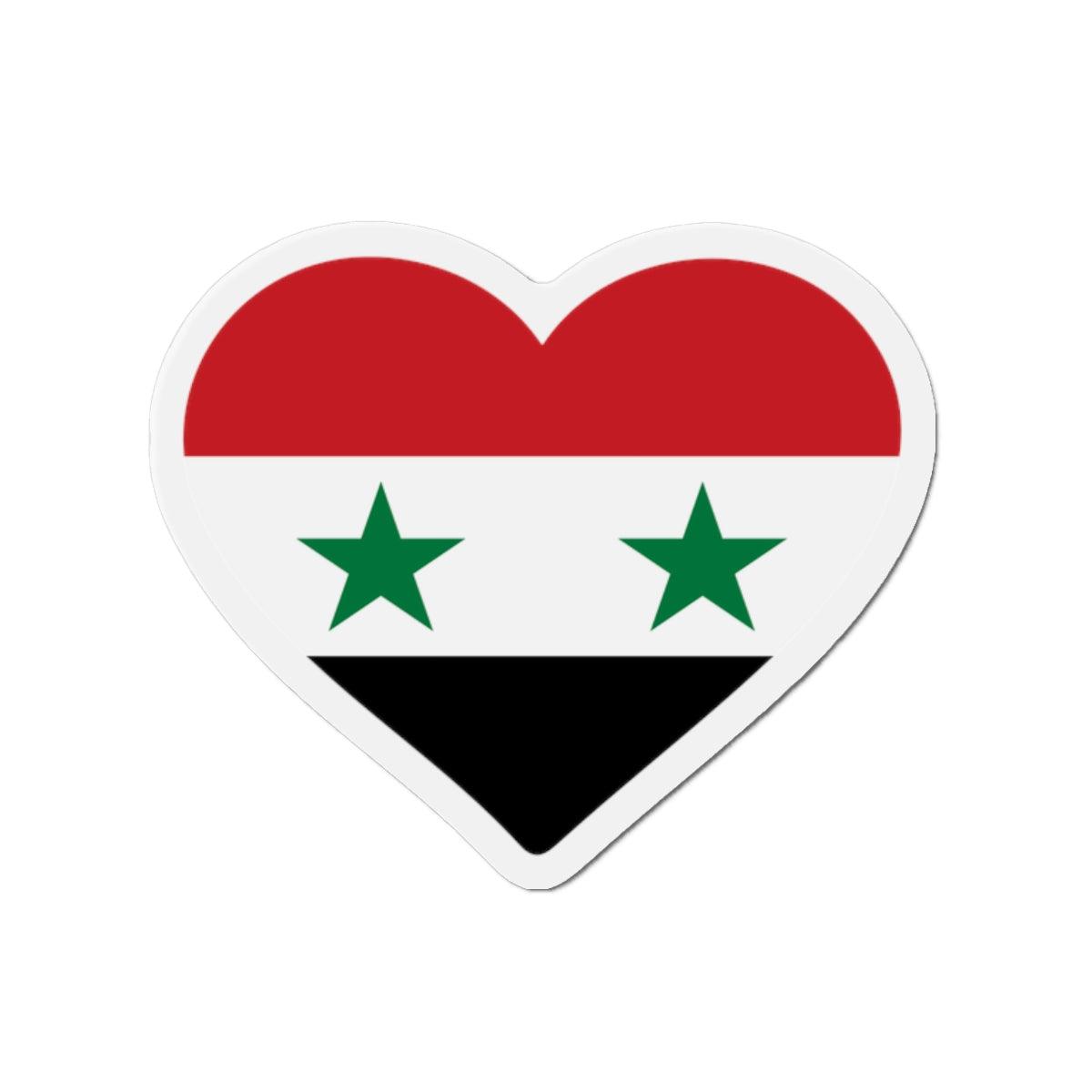 Aimant Coeur Drapeau de la Syrie en plusieurs tailles - Pixelforma