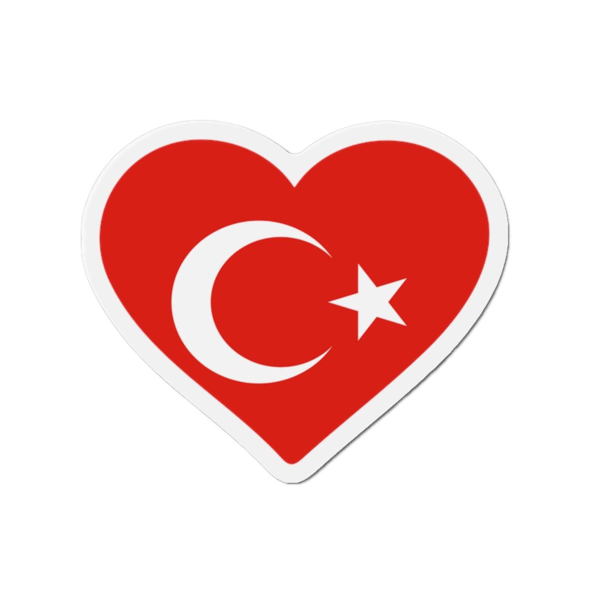 Aimant Coeur Drapeau de la Turquie en plusieurs tailles - Pixelforma 