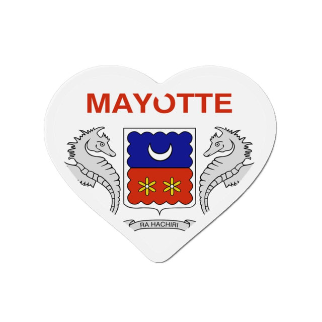 Aimant Coeur Drapeau de Mayotte en plusieurs tailles - Pixelforma 