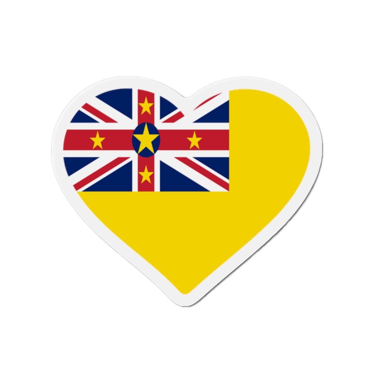 Aimant Coeur Drapeau de Niue en plusieurs tailles - Pixelforma 