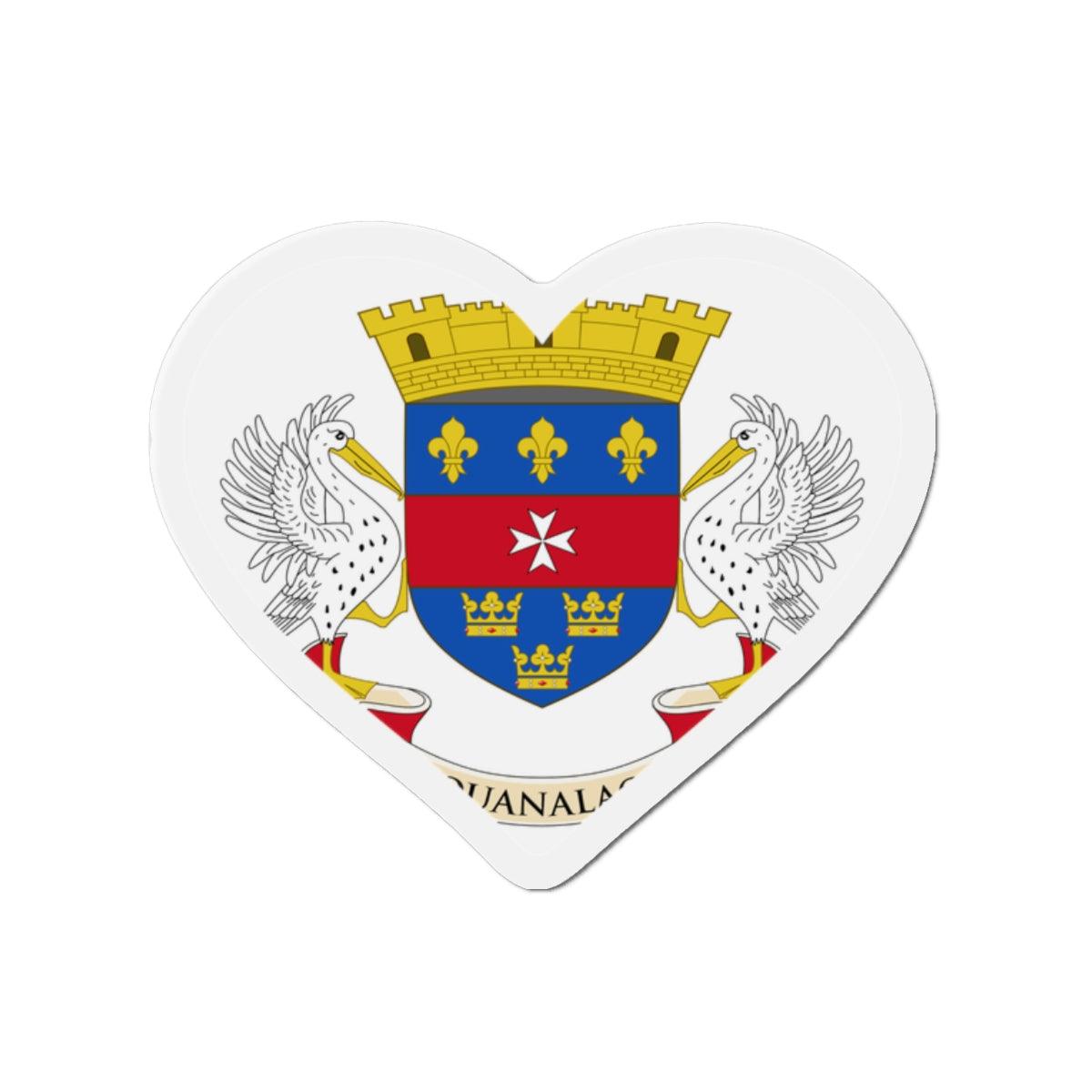 Aimant Coeur Drapeau de Saint-Barthélemy en plusieurs tailles - Pixelforma 