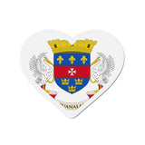 Aimant Coeur Drapeau de Saint-Barthélemy en plusieurs tailles - Pixelforma 