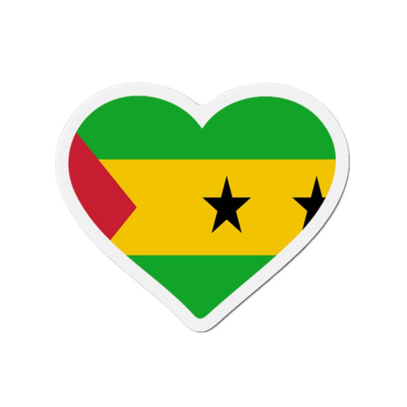 Aimant Coeur Drapeau de Sao Tomé-et-Principe en plusieurs tailles - Pixelforma 