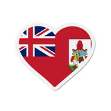 Aimant Coeur Drapeau des Bermudes en plusieurs tailles - Pixelforma 