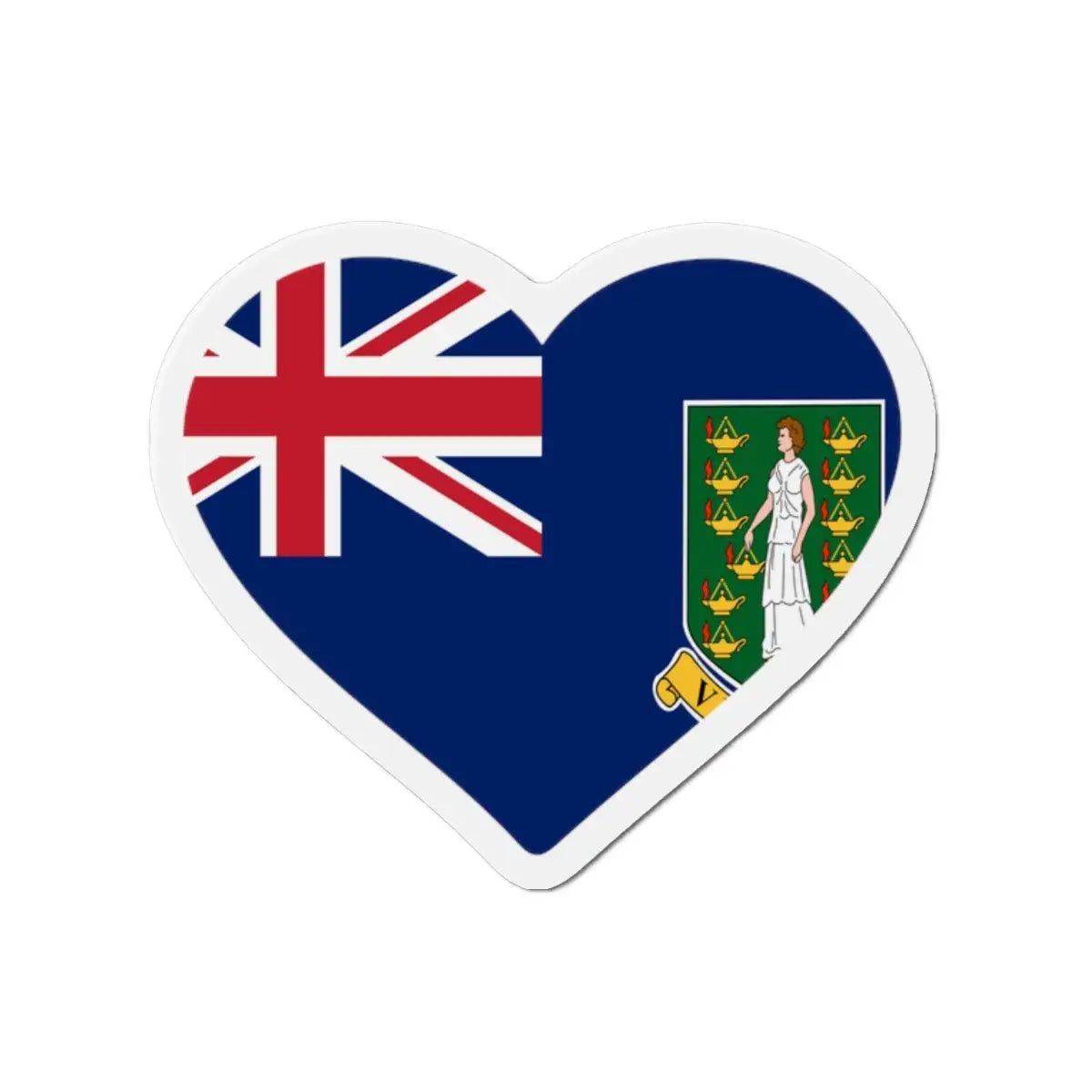 Aimant coeur drapeau des îles vierges britanniques en plusieurs tailles - pixelforma