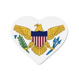Aimant Coeur Drapeau des Îles Vierges des États-Unis en plusieurs tailles - Pixelforma 