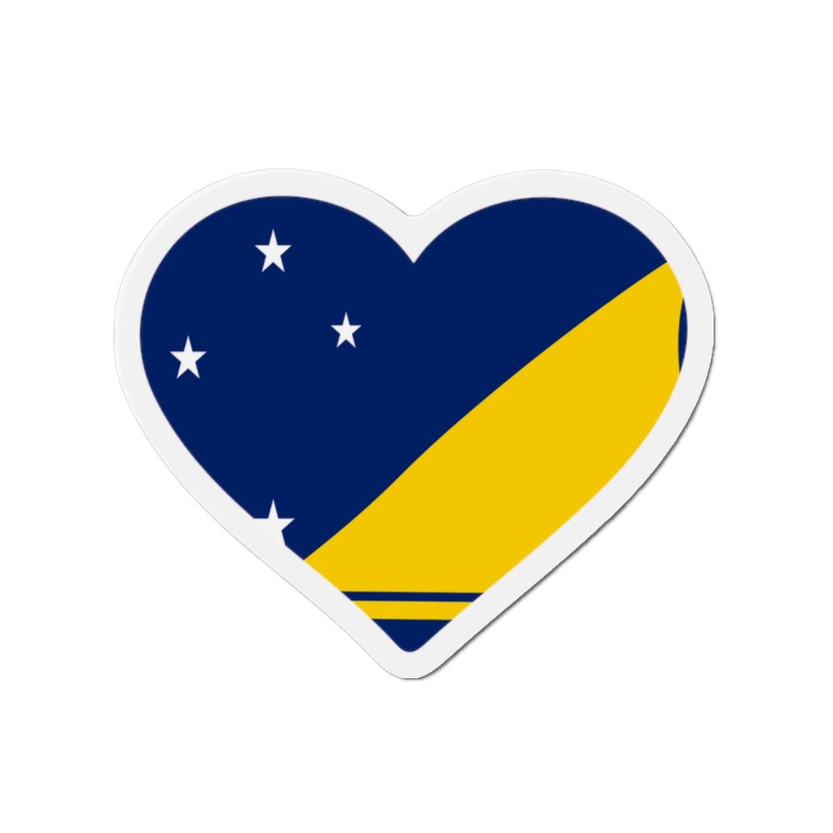 Aimant Coeur Drapeau des Tokelau en plusieurs tailles - Pixelforma