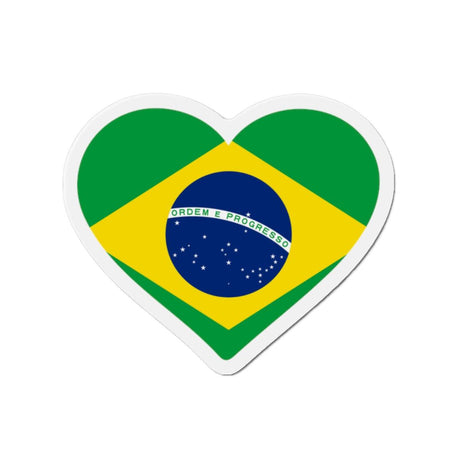 Aimant Coeur Drapeau du Brésil en plusieurs tailles - Pixelforma 