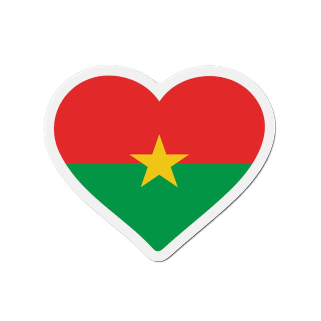 Aimant Coeur Drapeau du Burkina Faso en plusieurs tailles - Pixelforma 