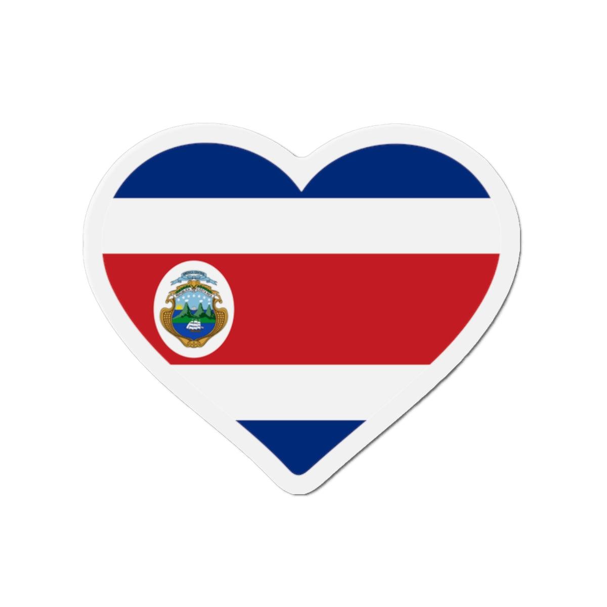 Aimant Coeur Drapeau du Costa Rica en plusieurs tailles - Pixelforma