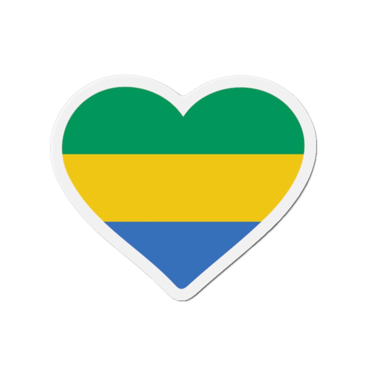 Aimant Coeur Drapeau du Gabon en plusieurs tailles - Pixelforma 