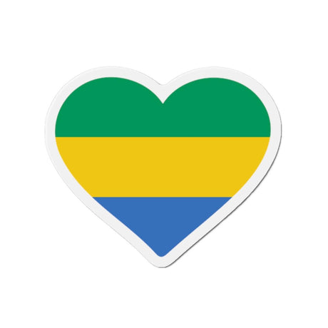 Aimant Coeur Drapeau du Gabon en plusieurs tailles - Pixelforma 