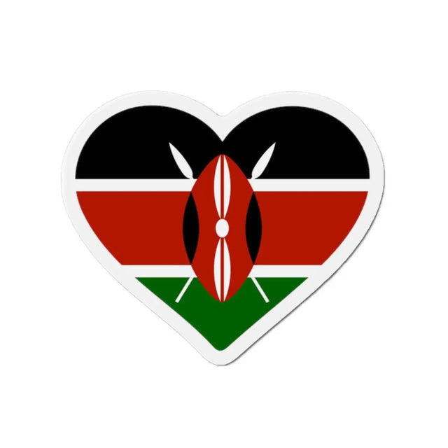 Aimant Coeur Drapeau du Kenya en plusieurs tailles - Pixelforma 