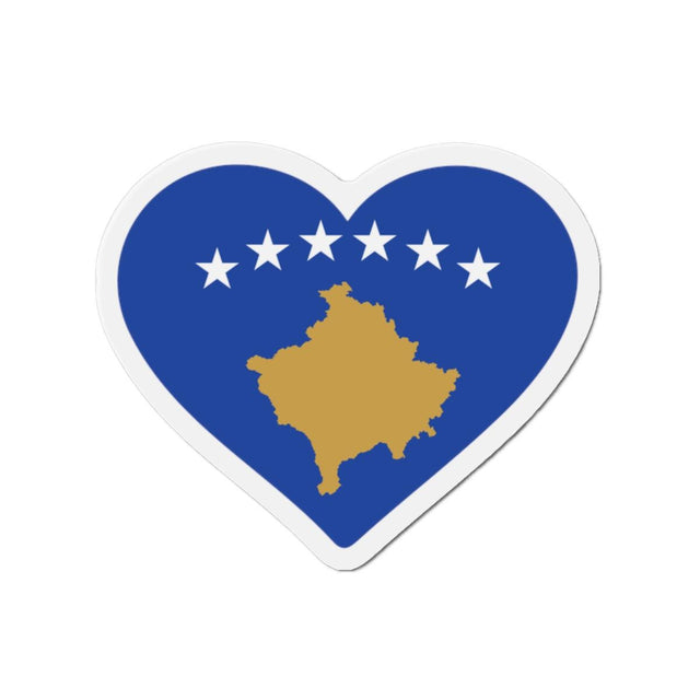 Aimant Coeur Drapeau du Kosovo en plusieurs tailles - Pixelforma