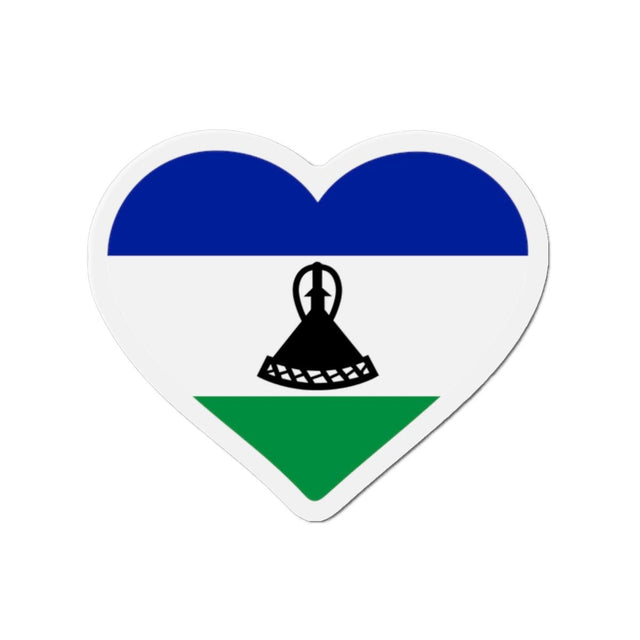 Aimant Coeur Drapeau du Lesotho en plusieurs tailles - Pixelforma 