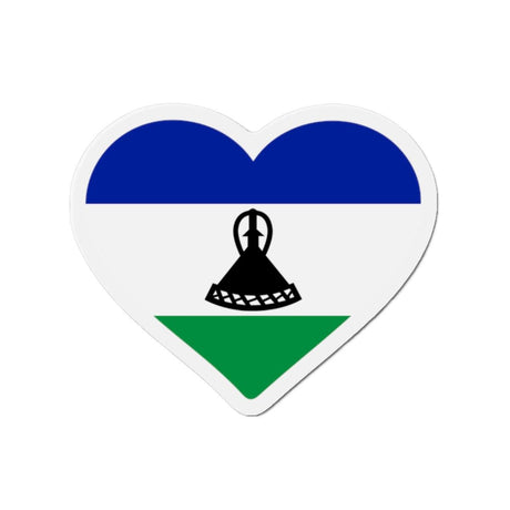 Aimant Coeur Drapeau du Lesotho en plusieurs tailles - Pixelforma