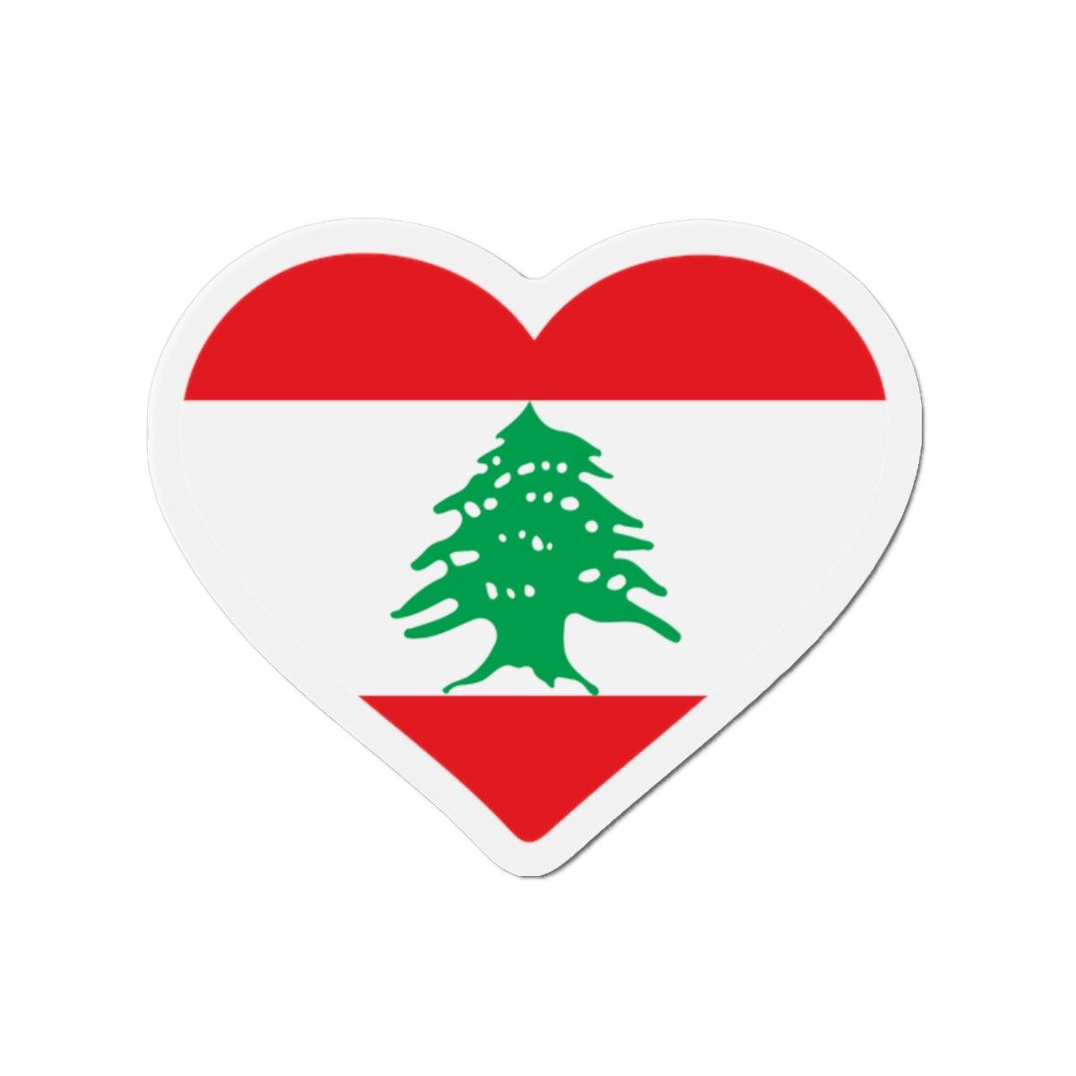Aimant Coeur Drapeau du Liban en plusieurs tailles - Pixelforma 