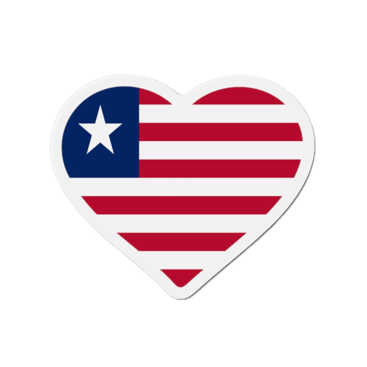Aimant Coeur Drapeau du Liberia en plusieurs tailles - Pixelforma 