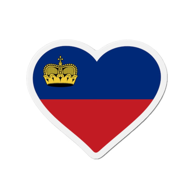 Aimant Coeur Drapeau du Liechtenstein en plusieurs tailles - Pixelforma