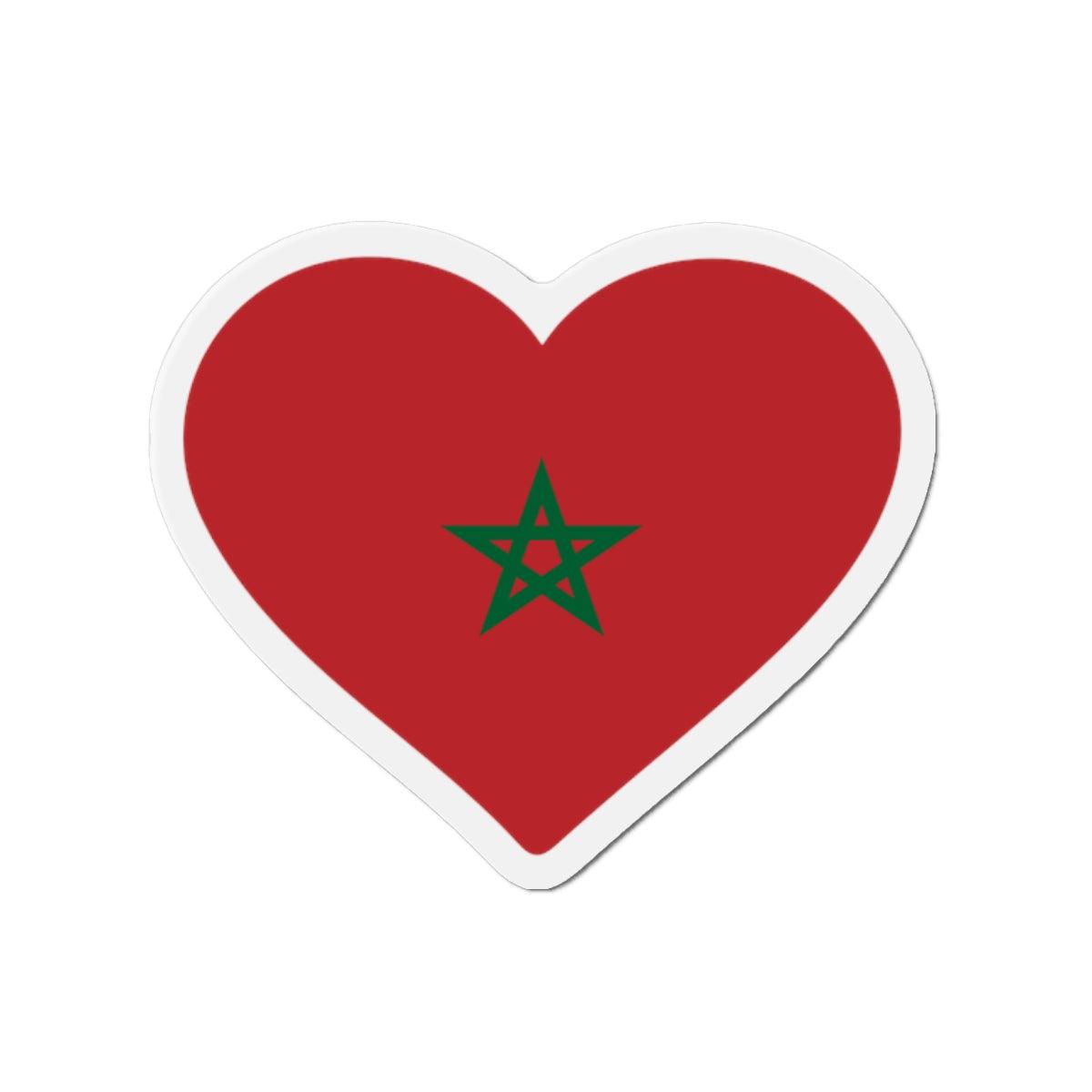 Aimant Coeur Drapeau du Maroc en plusieurs tailles - Pixelforma