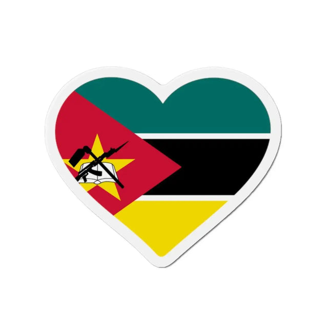 Aimant Coeur Drapeau du Mozambique en plusieurs tailles - Pixelforma 