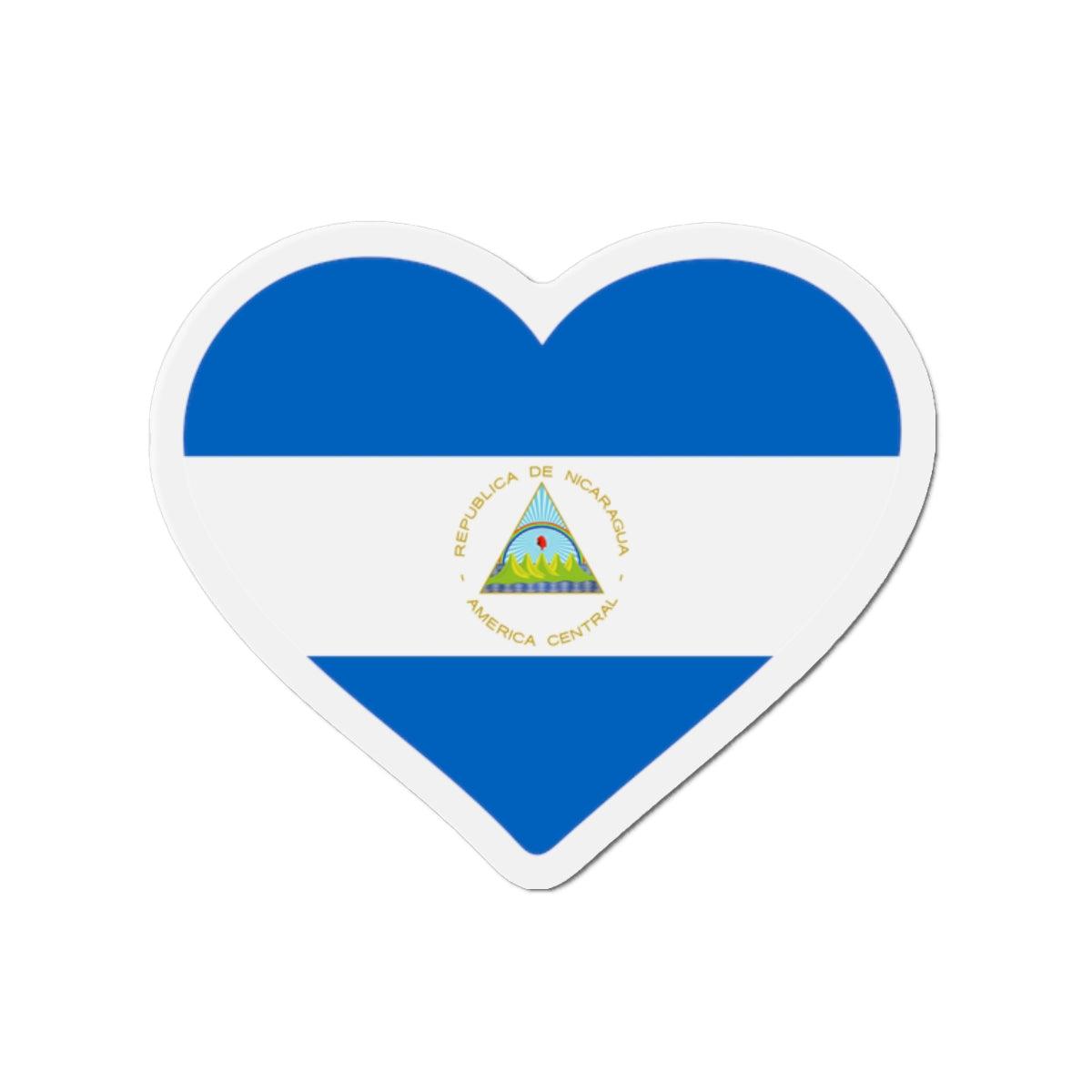 Aimant Coeur Drapeau du Nicaragua en plusieurs tailles - Pixelforma 