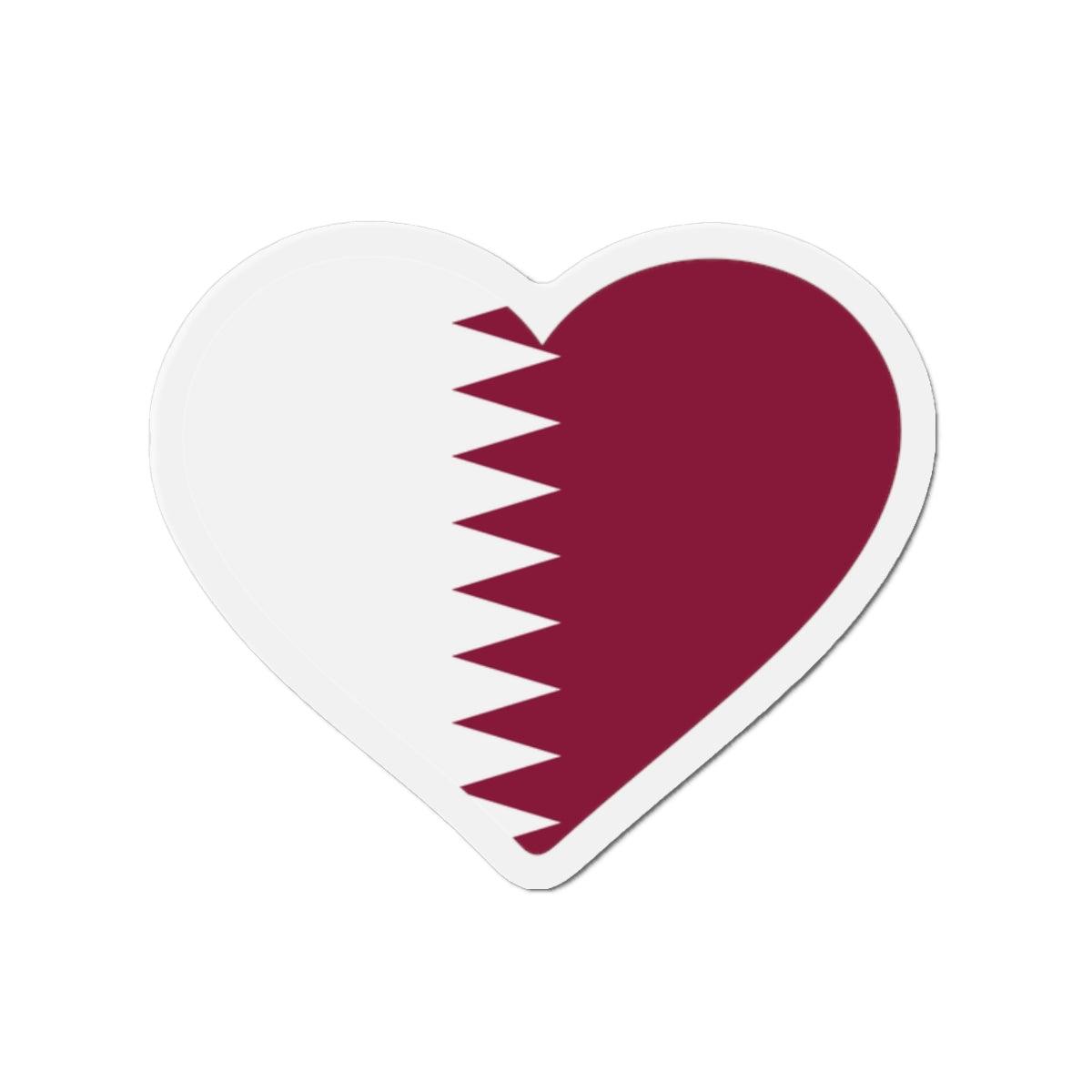 Aimant Coeur Drapeau du Qatar en plusieurs tailles - Pixelforma 