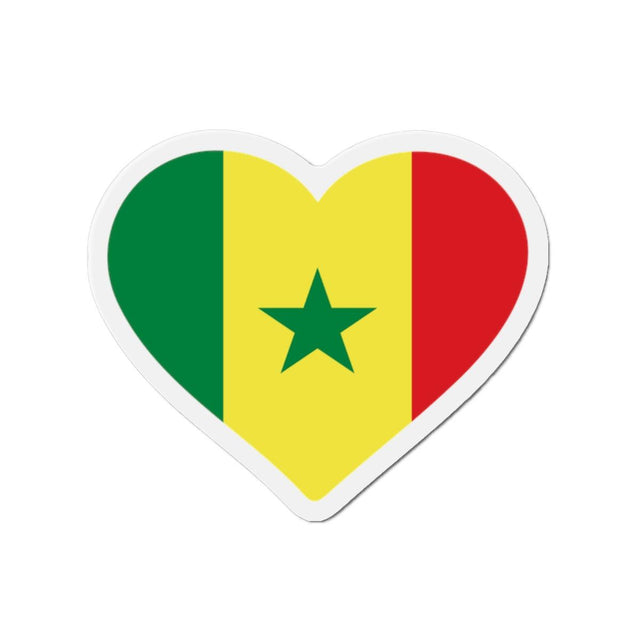 Aimant Coeur Drapeau du Sénégal en plusieurs tailles - Pixelforma