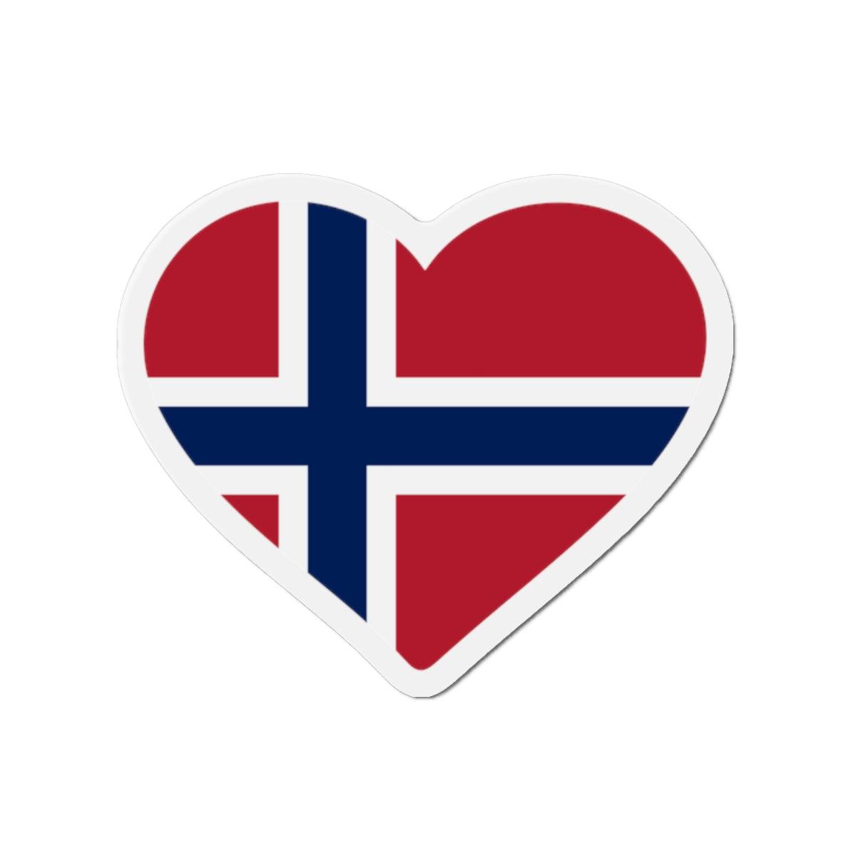 Aimant Coeur Drapeau du Svalbard et de Jan Mayen en plusieurs tailles - Pixelforma