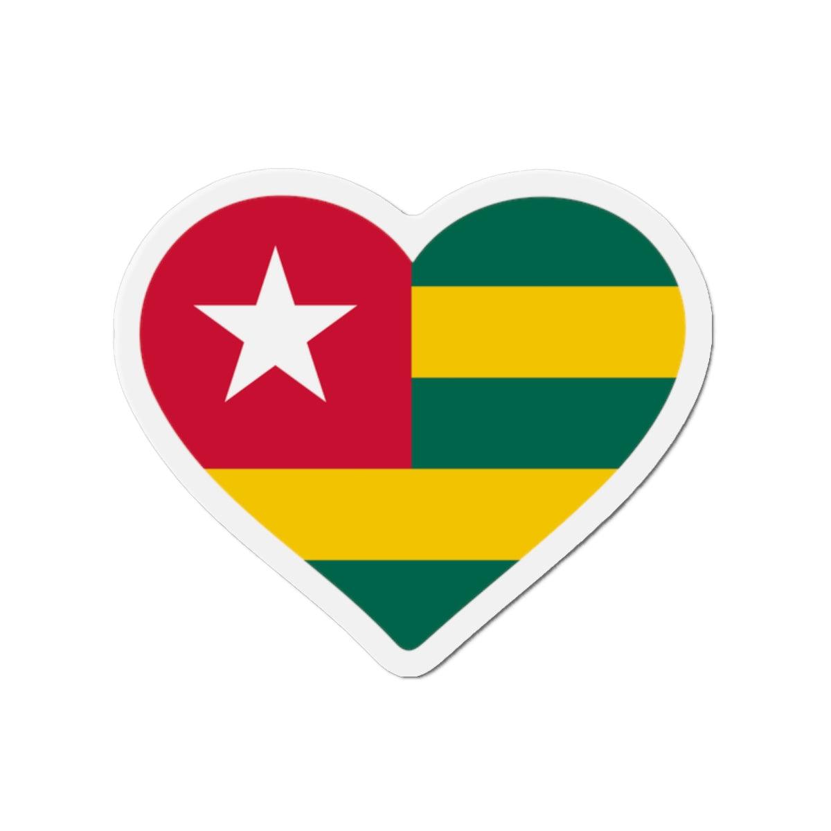 Aimant Coeur Drapeau du Togo en plusieurs tailles - Pixelforma 