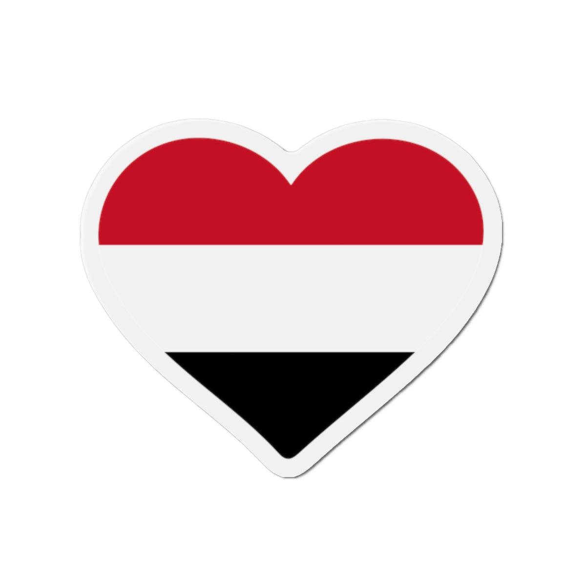 Aimant Coeur Drapeau du Yémen en plusieurs tailles - Pixelforma 