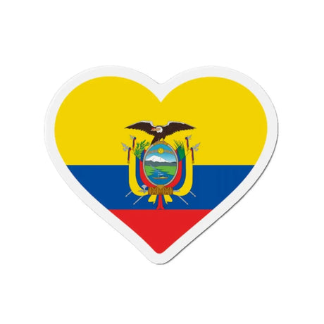 Aimant coeur drapeau équateur forme décorative colorée