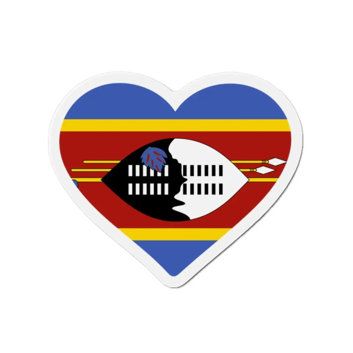 Aimant cœur drapeau eswatini motif coloré décoration