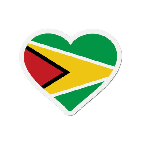 Aimant cœur drapeau guyana forme décorative colorée