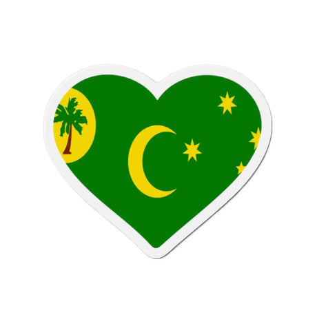 Aimant cœur drapeau îles cocos en résine décorative