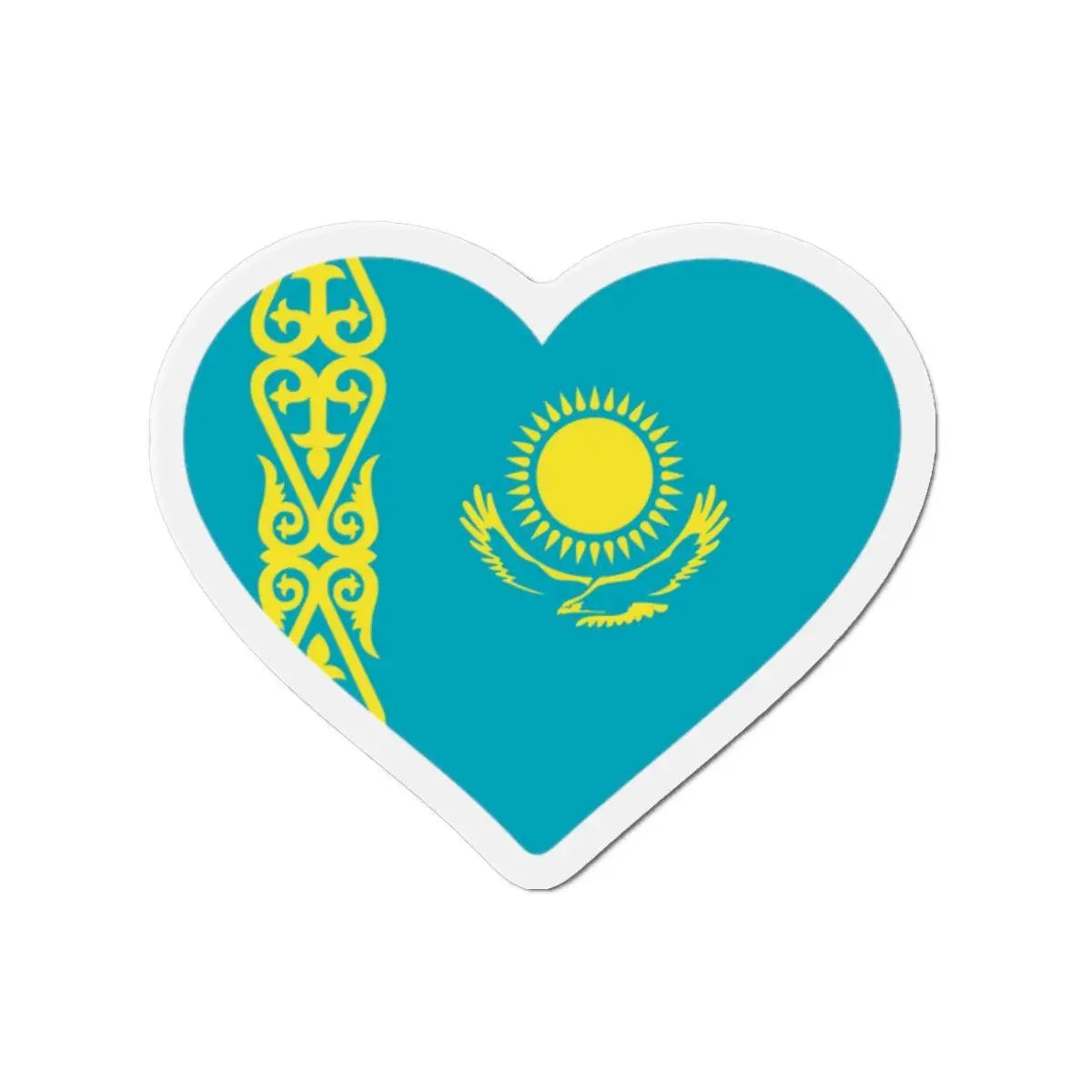 Aimant cœur drapeau kazakhstan décoratif pour réfrigérateur