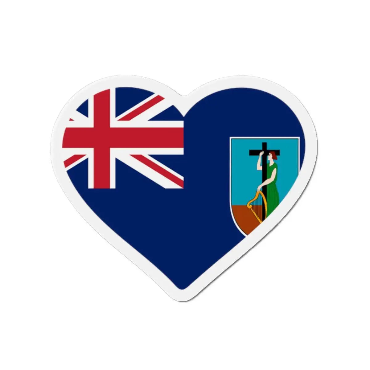Aimant cœur drapeau montserrat finition aimantée décorative