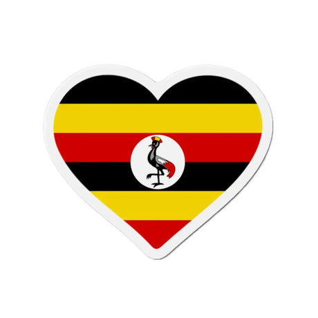 Aimant cœur drapeau ouganda forme décorative multicolore